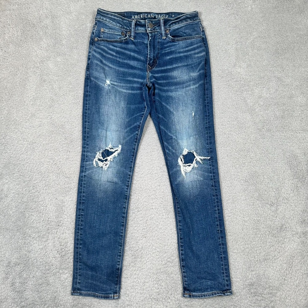 American Eagle Slim Straight Jeans Men's 28x30 Blue Denim Next level Airflex